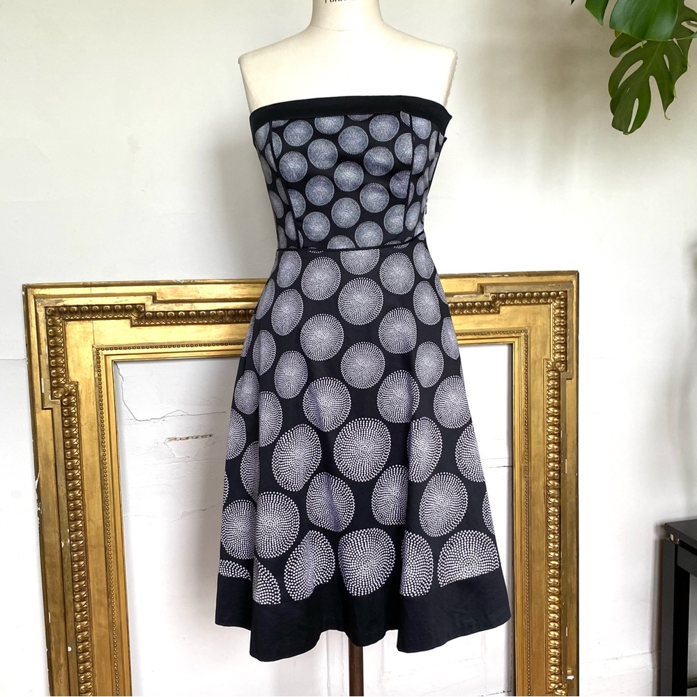 NWOT White House Black Market black & white dot dress sz 00